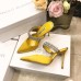Manolo Blahnik Lutara Crystal 90mm Mules In Yellow Satin Manolo Blahnik Lutara Crystal 90mm Mules In Yellow Satin