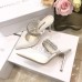 Manolo Blahnik Lutara Crystal 90mm Mules In White Satin Manolo Blahnik Lutara Crystal 90mm Mules In White Satin