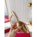 Roger Vivier Trompette Metal Buckle Mules in Gold Metallic Leather Roger Vivier Trompette Metal Buckle Mules in Gold Metallic Leather