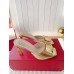 Roger Vivier Trompette Metal Buckle Mules in Gold Metallic Leather Roger Vivier Trompette Metal Buckle Mules in Gold Metallic Leather