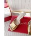 Roger Vivier Trompette Metal Buckle Mules in Gold Metallic Leather Roger Vivier Trompette Metal Buckle Mules in Gold Metallic Leather