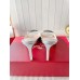 Roger Vivier Trompette Metal Buckle Mules in Silver Metallic Leather
