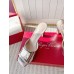 Roger Vivier Trompette Metal Buckle Mules in Silver Metallic Leather