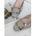 Roger Vivier Belle Vivier Metal Buckle Mules in Blue Patent Leather Roger Vivier Belle Vivier Metal Buckle Mules in Blue Patent Leather