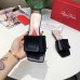 Roger Vivier Covered Buckle Mules in Black Leather Roger Vivier Covered Buckle Mules in Black Leather