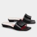 Roger Vivier Covered Buckle Mules in Black Leather Roger Vivier Covered Buckle Mules in Black Leather