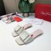 Roger Vivier Covered Buckle Mules in White Leather Roger Vivier Covered Buckle Mules in White Leather