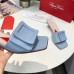 Roger Vivier Covered Buckle 45mm Mules in Blue Leather Roger Vivier Covered Buckle 45mm Mules in Blue Leather