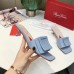 Roger Vivier Covered Buckle 45mm Mules in Blue Leather Roger Vivier Covered Buckle 45mm Mules in Blue Leather
