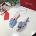 Roger Vivier Covered Buckle 45mm Mules in Blue Leather Roger Vivier Covered Buckle 45mm Mules in Blue Leather
