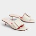 Roger Vivier Covered Buckle 45mm Mules in White Leather Roger Vivier Covered Buckle 45mm Mules in White Leather