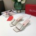 Roger Vivier Covered Buckle 45mm Mules in White Leather Roger Vivier Covered Buckle 45mm Mules in White Leather