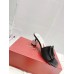 Roger Vivier Cube Strass Heel Mules in Black Satin