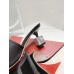 Roger Vivier Cube Strass Heel Mules in Black Satin