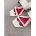 Roger Vivier Viv' Choc Side Strass Buckle Mules in White Leather Roger Vivier Viv' Choc Side Strass Buckle Mules in White Leather