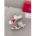 Roger Vivier Viv' Choc Side Strass Buckle Mules in White Leather Roger Vivier Viv' Choc Side Strass Buckle Mules in White Leather
