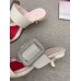 Roger Vivier Viv' Choc Side Strass Buckle Mules in White Leather Roger Vivier Viv' Choc Side Strass Buckle Mules in White Leather