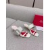 Roger Vivier Viv' Choc Side Strass Buckle Mules in White Leather Roger Vivier Viv' Choc Side Strass Buckle Mules in White Leather