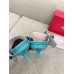 Roger Vivier Viv' Choc Side Strass Buckle Mules in Blue Leather Roger Vivier Viv' Choc Side Strass Buckle Mules in Blue Leather