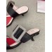 Roger Vivier Viv' Choc Side Strass Buckle Mules in Black Leather Roger Vivier Viv' Choc Side Strass Buckle Mules in Black Leather