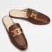 Tod's Women's Mules In Brown Smooth Calfskin Tod's Women's Mules In Brown Smooth Calfskin