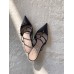 Valentino Rockstud Wispy Mules in Black Leather