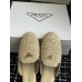 Prada Women's Crochet Mules in Natural Raffia Prada Women's Crochet Mules in Natural Raffia