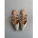Valentino Rockstud Flat Mules In Opal-grey Patent Leather Valentino Rockstud Flat Mules In Opal-grey Patent Leather
