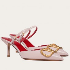 Valentino VLogo Mules 75mm In Poudre Lambskin Valentino VLogo Mules 75mm In Poudre Lambskin