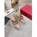 Valentino Roman Stud Mules 65mm In Rose Cannelle Calfskin