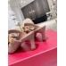 Valentino Roman Stud Mules 65mm In Rose Cannelle Calfskin