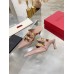 Valentino Roman Stud Mules 65mm In Rose Cannelle Calfskin