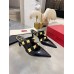 Valentino Roman Stud Mules 65mm In Black Calfskin Valentino Roman Stud Mules 65mm In Black Calfskin