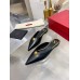 Valentino Roman Stud Flat Mules In Black Calfskin Valentino Roman Stud Flat Mules In Black Calfskin