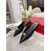 Valentino Roman Stud Flat Mules In Black Calfskin Valentino Roman Stud Flat Mules In Black Calfskin