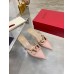 Valentino VLogo Signature Mules 40mm In Beige Patent Leather