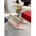Valentino VLogo Signature Mules 40mm In Beige Patent Leather