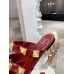 Valentino Roman Stud Flat Mules In Bordeaux Leather Valentino Roman Stud Flat Mules In Bordeaux Leather