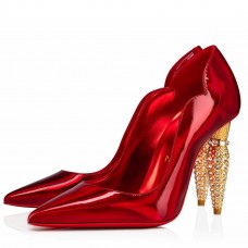 Christian Louboutin Lipstrass Pumps 100mm In Red Patent Leather Christian Louboutin Lipstrass Pumps 100mm In Red Patent Leather
