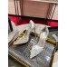 Christian Louboutin Degraqueenie 85mm Pumps in Silver Leather with Crystals