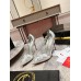Christian Louboutin Degraqueenie 85mm Pumps in Silver Leather with Crystals