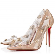 Christian Louboutin Degraqueenie 85mm Pumps in Gold Leather with Crystals Christian Louboutin Degraqueenie 85mm Pumps in Gold Leather with Crystals