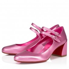 Christian Louboutin Miss Jane Pumps 55mm In Pink Iridescent Leather Christian Louboutin Miss Jane Pumps 55mm In Pink Iridescent Leather