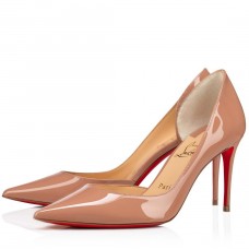 Christian Louboutin Iriza Pumps 85mm in Nude Patent Leather Christian Louboutin Iriza Pumps 85mm in Nude Patent Leather