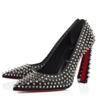 Christian Louboutin Condora Spikes 100mm Pumps in Black Lambskin Christian Louboutin Condora Spikes 100mm Pumps in Black Lambskin