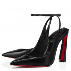 Christian Louboutin Condora Strap Pumps 100mm in Black Leather Christian Louboutin Condora Strap Pumps 100mm in Black Leather