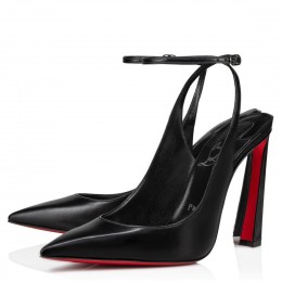 Christian Louboutin Condora Strap Pumps 100mm in Black Leather Christian Louboutin Condora Strap Pumps 100mm in Black Leather