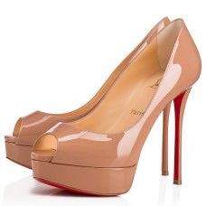 Christian Louboutin Nude Patent Fetish Peep 130mm Pumps Christian Louboutin Nude Patent Fetish Peep 130mm Pumps