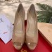Christian Louboutin Nude Patent Fetish Peep 130mm Pumps