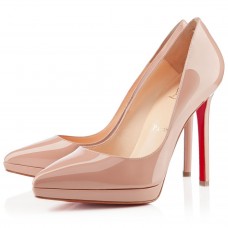 Christian Louboutin Nude Patent Pigalle Plato 100mm Pumps Christian Louboutin Nude Patent Pigalle Plato 100mm Pumps